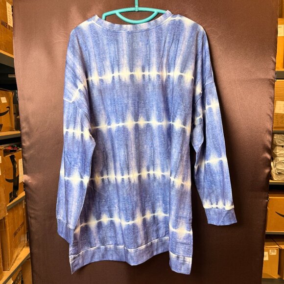 DOLNINE Plus-Size Women's 14W-20W Casual Sweatshirt Top Side Slit Pullover Shirt - Picture 10 of 12